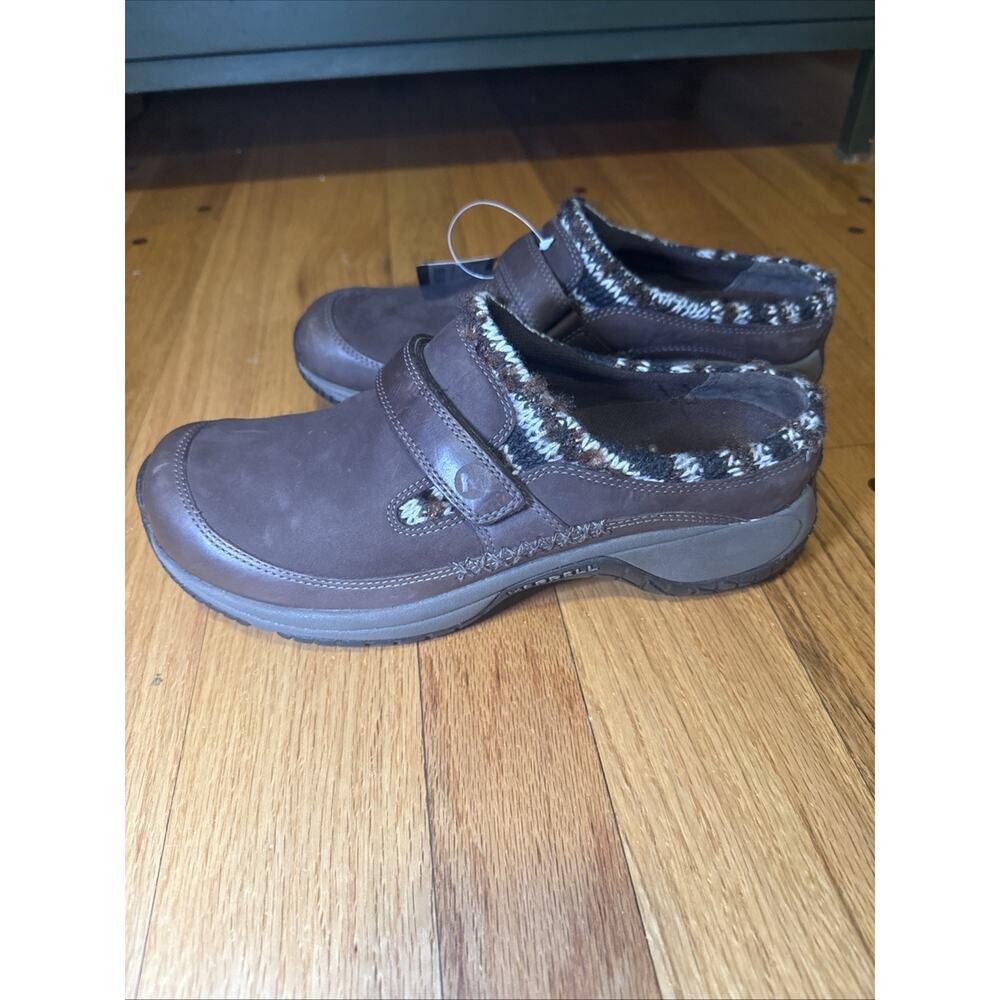 NEW Merrell Shoes Womens Size 9.5 Encore Scoop Coffee Suede Clog Mule Slip On - Picture 4 of 8
